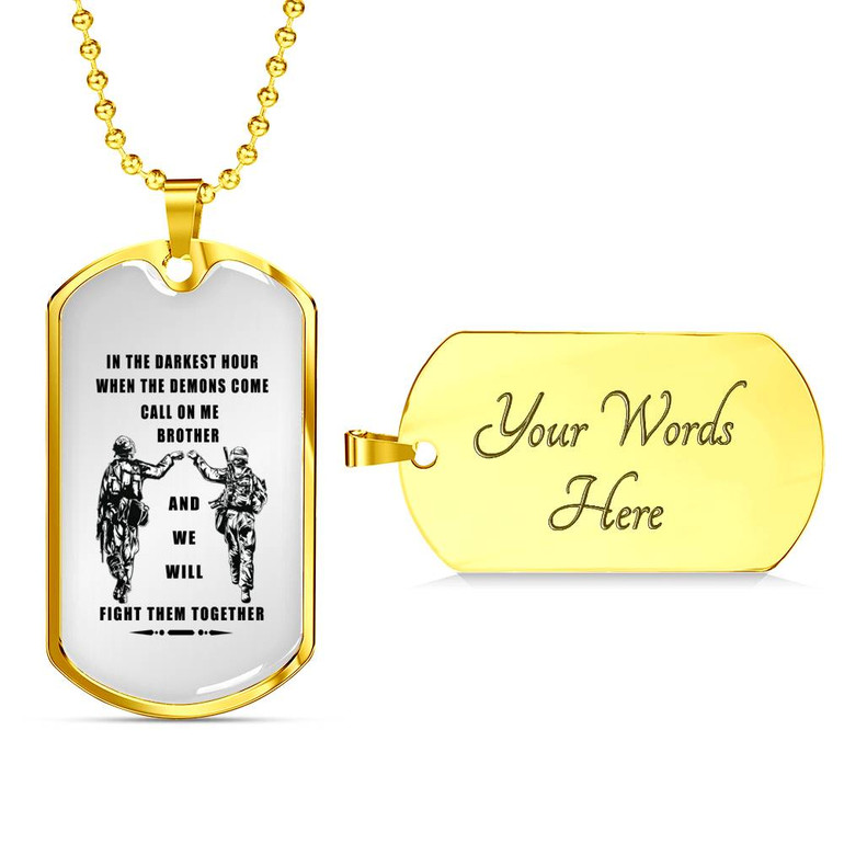 Personalized My Brother Dog Tag Necklace Chain - Inspirational To My Brother, Best Gifts For Your Brother, Idea Gift, Birthday, Christmas Gift For Brother ndbo24