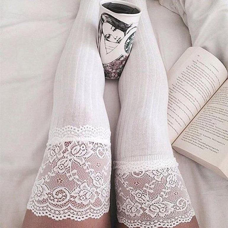 Women Winter Over Knee Long Stocking laces