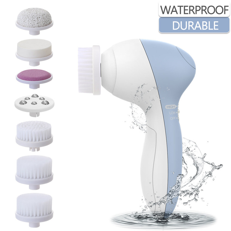PIXNOR 7 in 1 Electric Facial Cleaning Brush Skin Care Beauty Device Spa Brush Skin Massage Tool