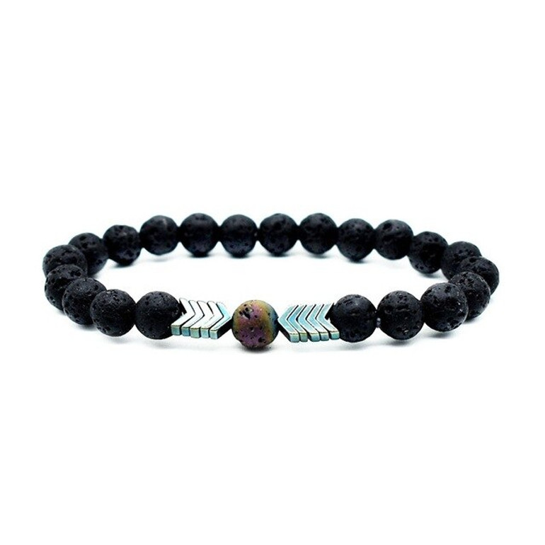 8mm Lava Stone Bracelet Rock Bracelet Adjustable Arrow Diffuser Stone Bracelet Women Men 8 Colors bracelets for women