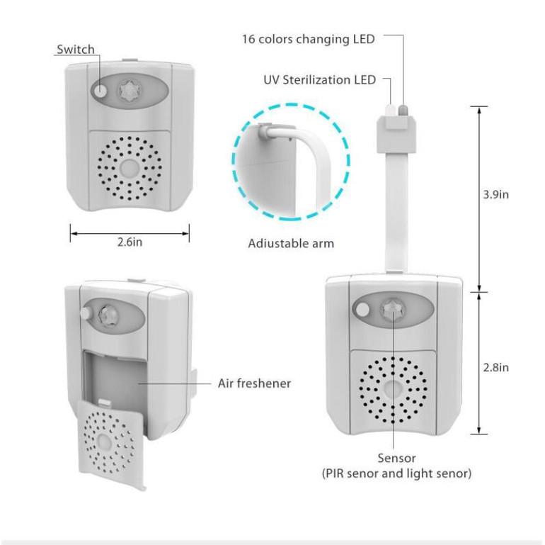 UV Sanitizer Toilet Motion Sensor Light (16 Colors)