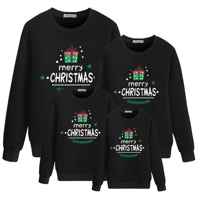 Merry Christmas Black Fashion Family Matching Clothes Sweatshirt Merry Christmas Black Fashion Family Matching Clothes Sweatshirt