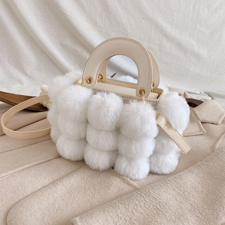 Colored Faux Fur Stitching Pu Leather Purses and Handbags for Women Fashion Shoulder Bag Crossbody Female Luxury Designer Bags Colored Faux Fur Stitching Pu Leather Purses and Handbags for Women Fashion Shoulder Bag Crossbody Female Luxury Designer Bags
