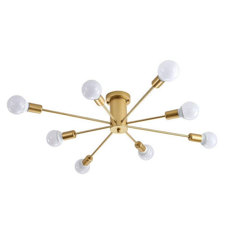 Vintage metal star chandelier lighting Retro spider chandeliers Semi flush mount ceiling lamp Sputnik light fixture home Lights
