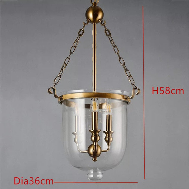 Classical Loft LED Pendant Lights Iron Chain Gold Lamp Body Bed Light 3 Bulb Restaurant Parlor Bedroom Pendant Lamp Fixtures
