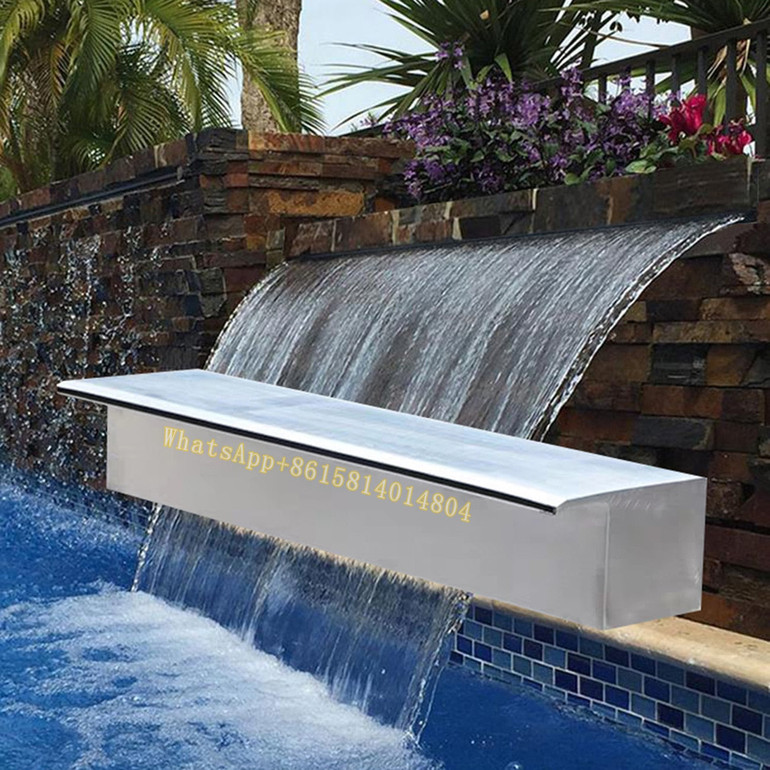 Stainless steel 304 waterfall fountain outdoor wall water blade for swimming pool spillway for wall garden waterfall Nozzle Stainless steel 304 waterfall fountain outdoor wall water blade for swimming pool spillway for wall garden waterfall Nozzle