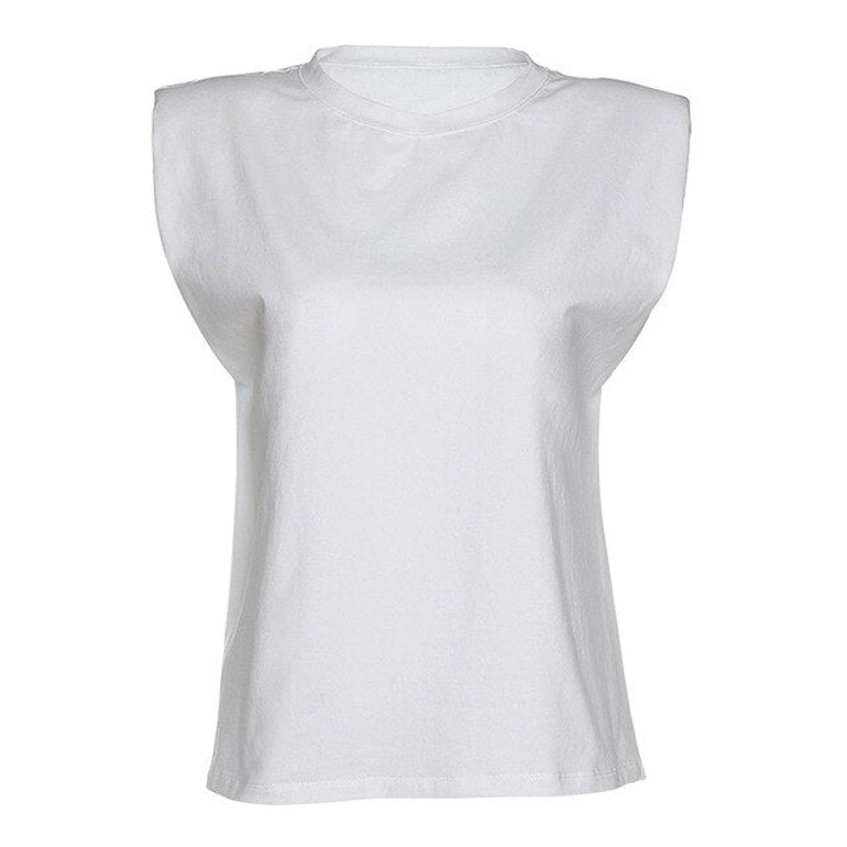 MIOFAR Loose Solid Chic Casual Blouses Black 2020 Summer Sleeveless Top Female O Neck White Women Blouse Shirt Ladies Streetwear