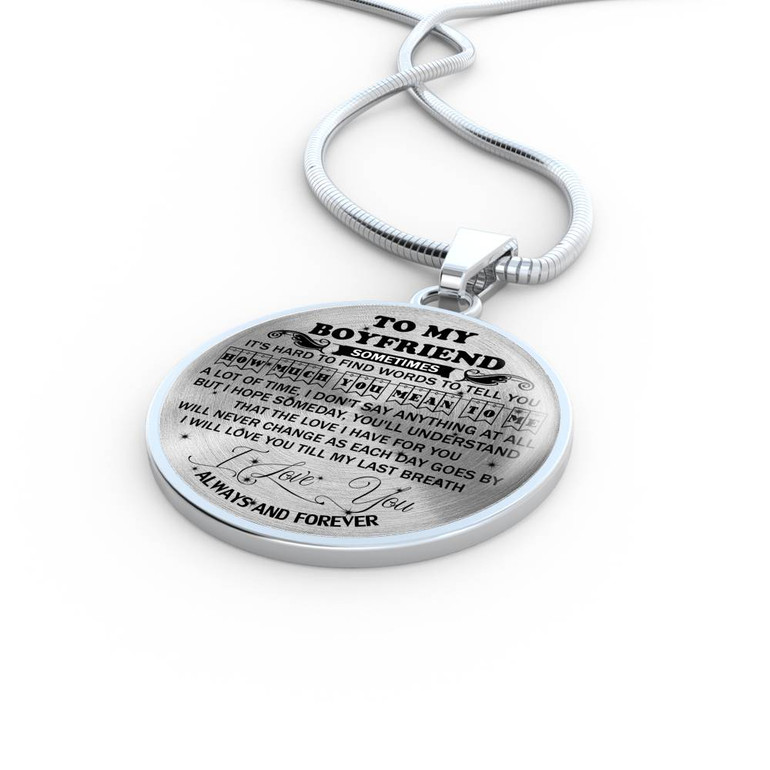 To My Boyfriend Luxury Necklace: Necklace For Boyfriend, Valentine Gift For Boyfriend, Unique Gift For Boyfriend 558BO