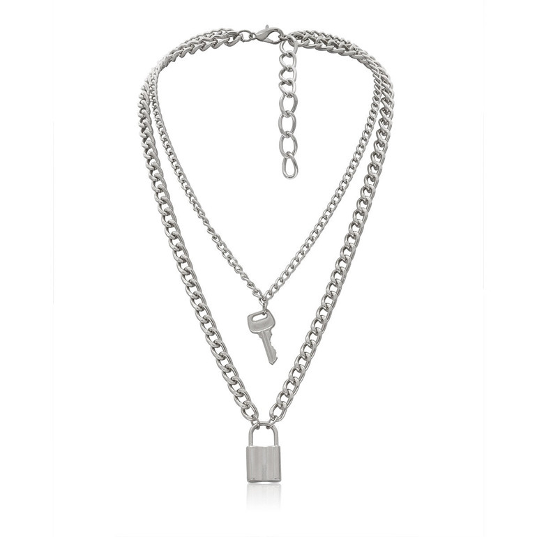 Lock & Key Pendant Necklace