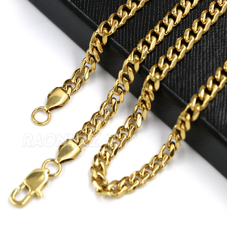 316L Stainless Blinged Out King Lettering Pendant w/ 4mm Miami Cuba Chain