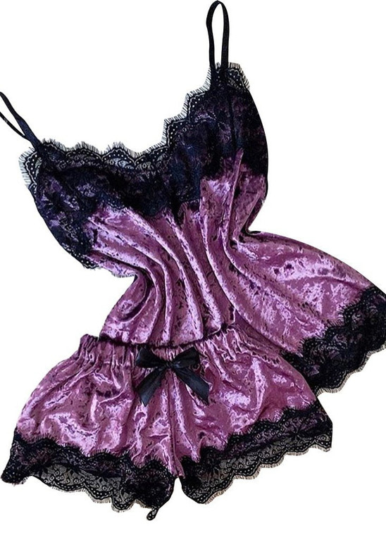 Velvet Eyelash Lace Lingerie Underwear Two Pieces Cami Set/Free Shipping