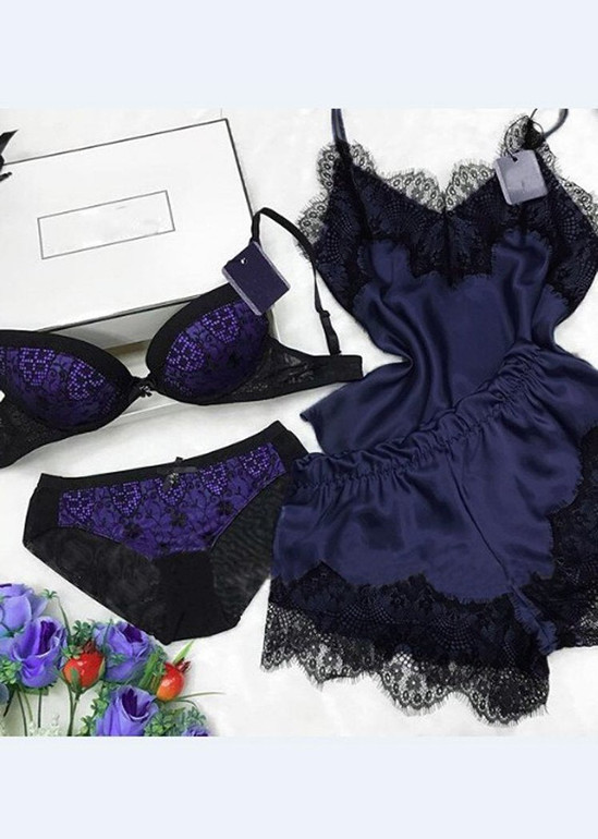 Lingerie Lace Trim Pajamas Two Pieces Cami Set/Free Shipping