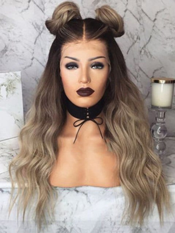 Foxwigs Lace Front Wigs Body Wave Center Part Long Hair Wig/Free Shipping