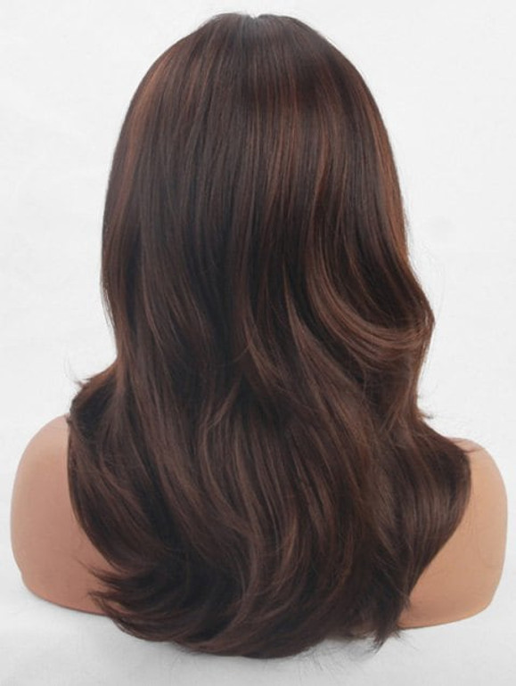 Foxwigs Lace Front Wigs Medium Side Bang Natural Wave Hair Wig/Free Shipping