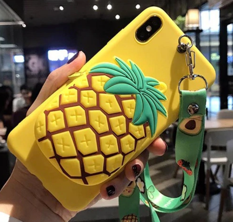 3D Cartoon Zipper Wallet Silicone Cover for iPhone 11 Pro Max, 11 Pro, 11, Xs Max, Xs/X, XR, 8/7 Plus, 8/7, 6s Plus, 6/6s