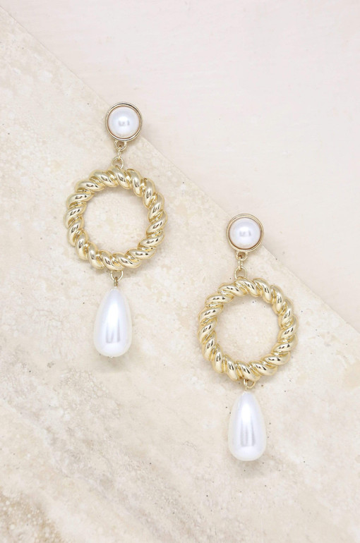 Twisted Drop Pearl Earrings Twisted Drop Pearl Earrings