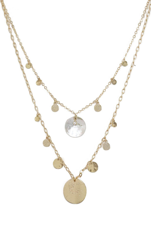 Pacific Princess 18kt Gold Plated Layered Shell Necklace
