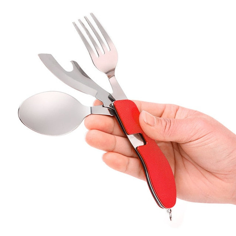 Multi-Tool Folding Travel Tableware