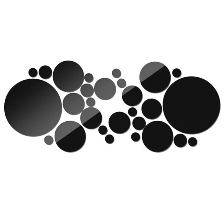Geometric Circle 3D Stereo Removable Mirror Wall Sticker Home Background Decoration Home Decoration Accessories Round Mirror