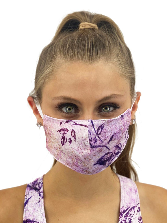 Vintage Purple Flower Face Mask