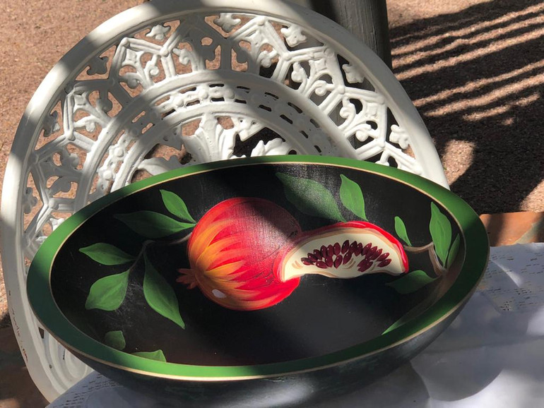 Handpainted Pomegranate Bowl