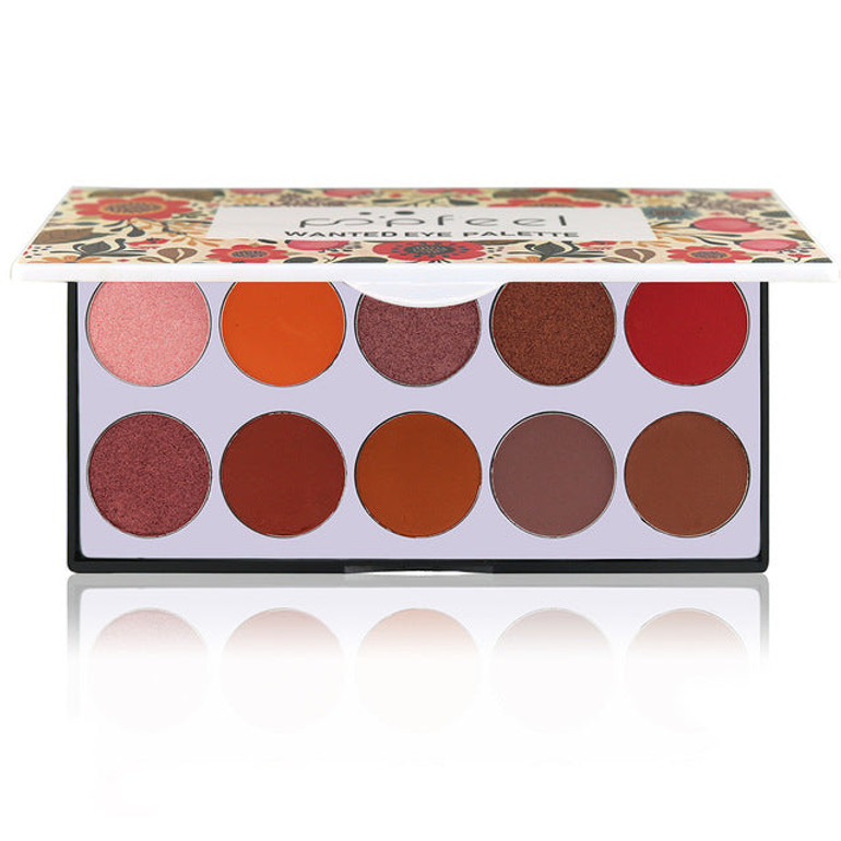 POPFEEL 10 Colors Glitter Eyeshadow Professional Eye Shadow Palette Matte Eyeshadow Powder Makeup Palette Long-lasting TSLM2