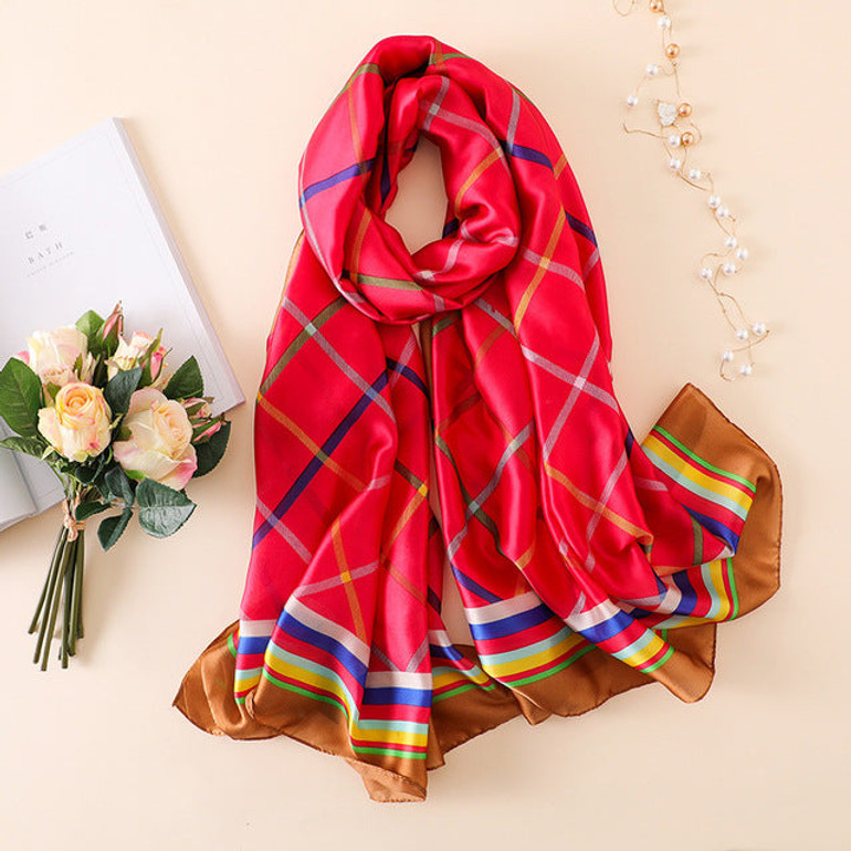 Paris Series Pink Multi-Color Pattern Premium Quality Luxury Silk Scarf Paris Series Pink Multi-Color Pattern Premium Quality Luxury Silk Scarf