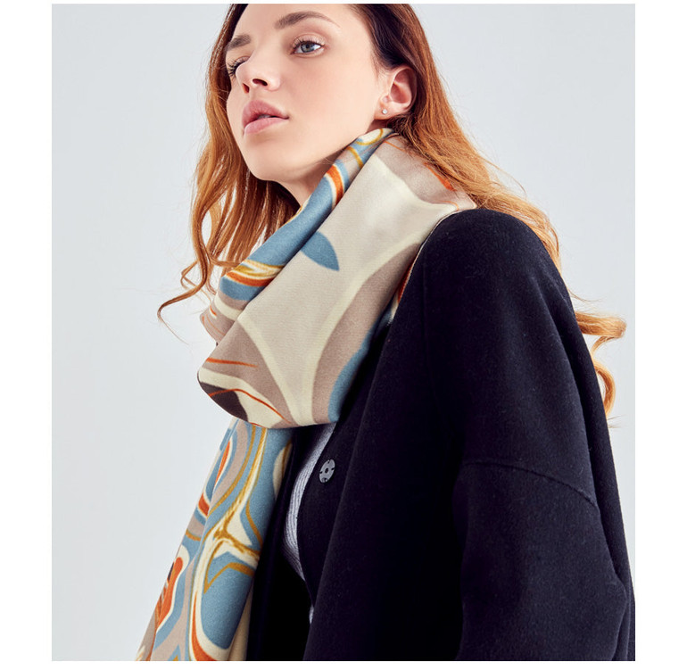 Flower Print Wool Scarf
