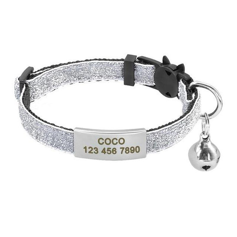 Quick-Release Cat Collar with Customized Name Tag and Bell