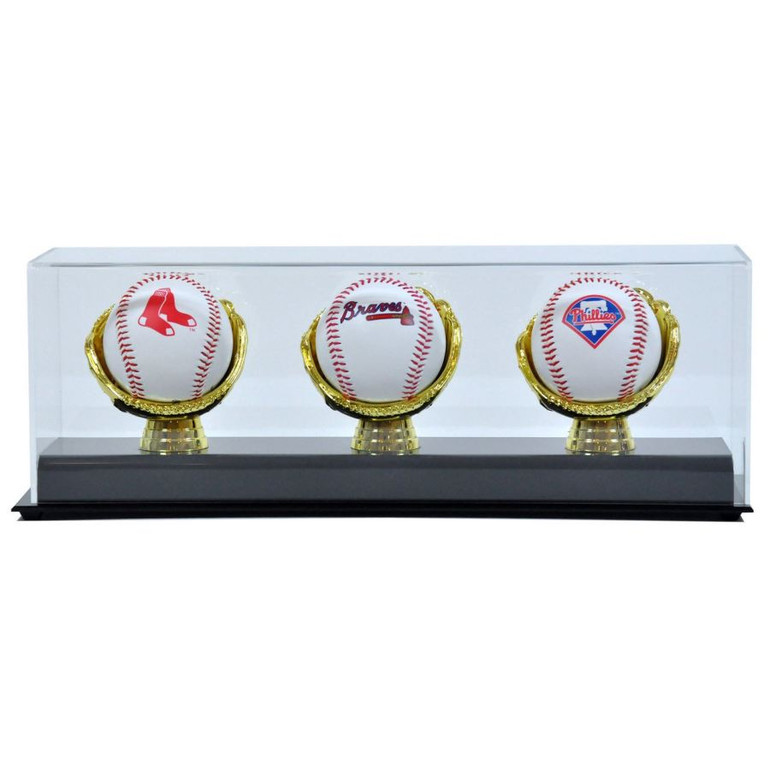 Triple Gold Glove Baseball Display Case