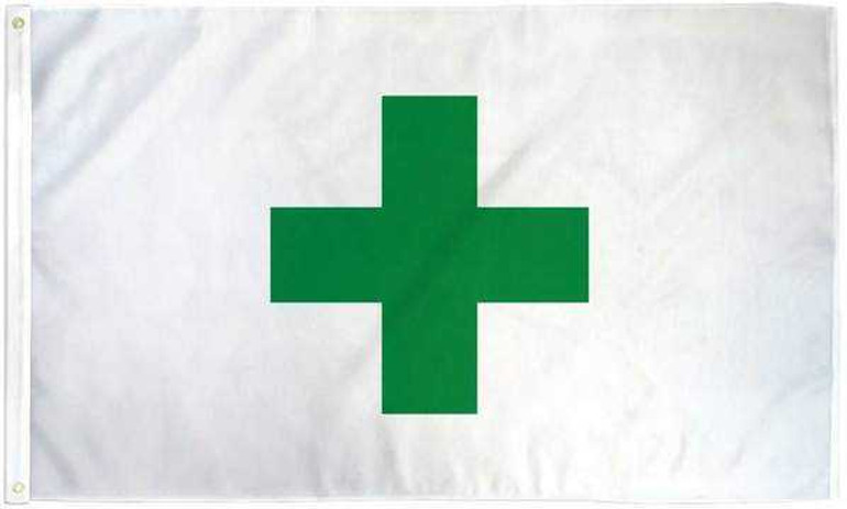 Marijuana Cross Flag Polyester