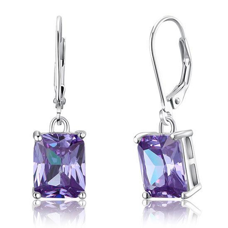 Purple Sapphire Dangle Earrings