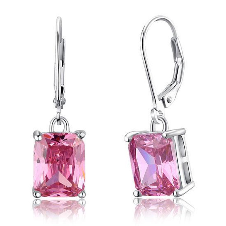 Pink Sapphire Dangle Earrings