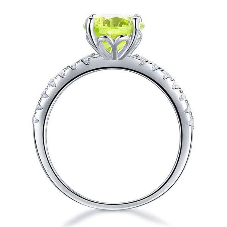 Majestic Lime Green Engagement Ring