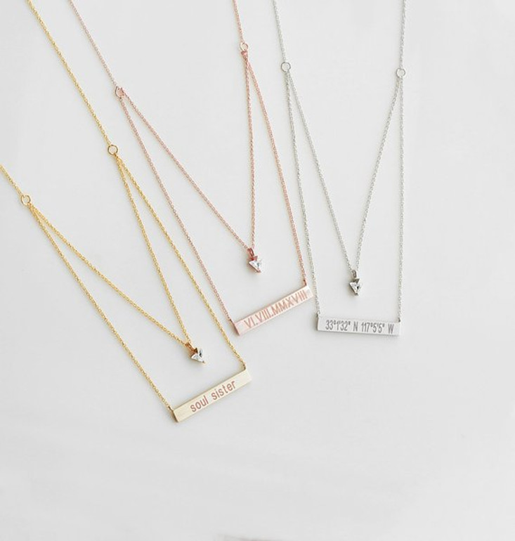 Engraved Bar Necklace