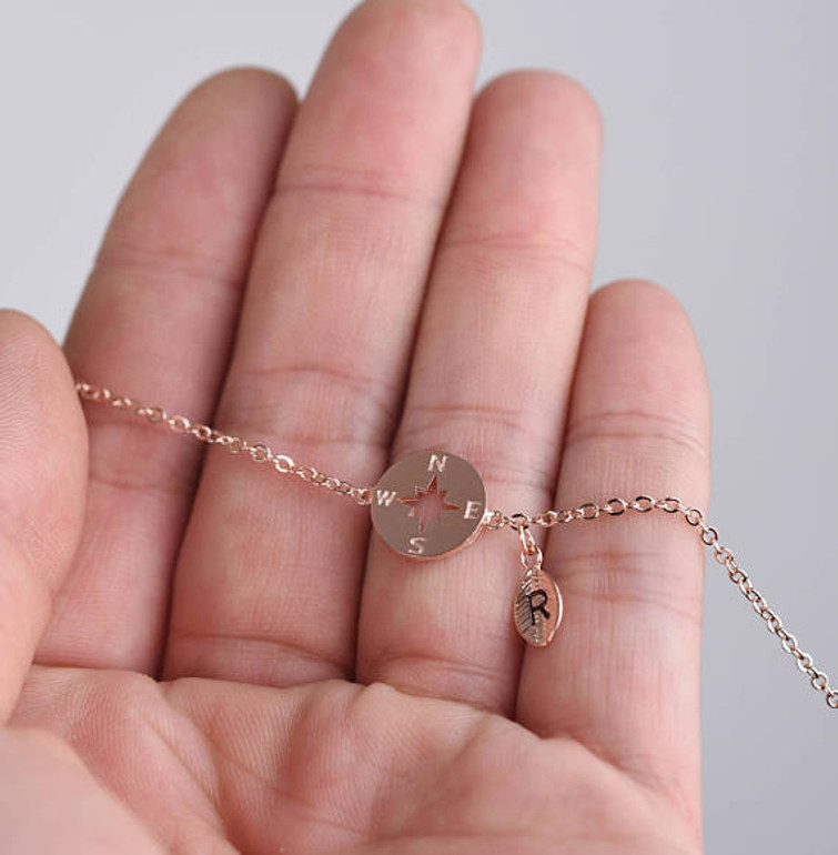 Personalized Compass Bracelet
