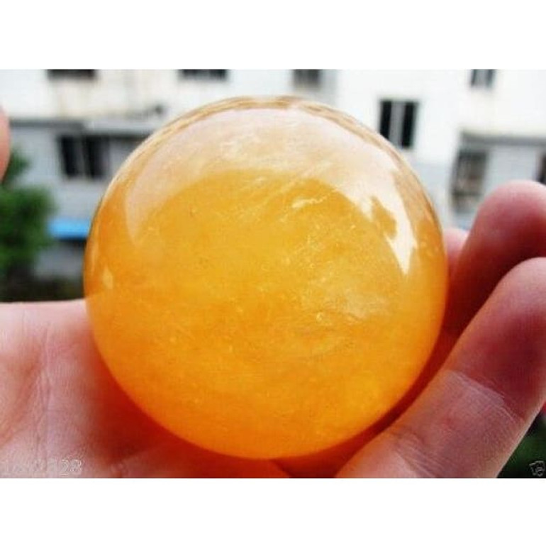 Citrine Calcite Healing Crystal Sphere