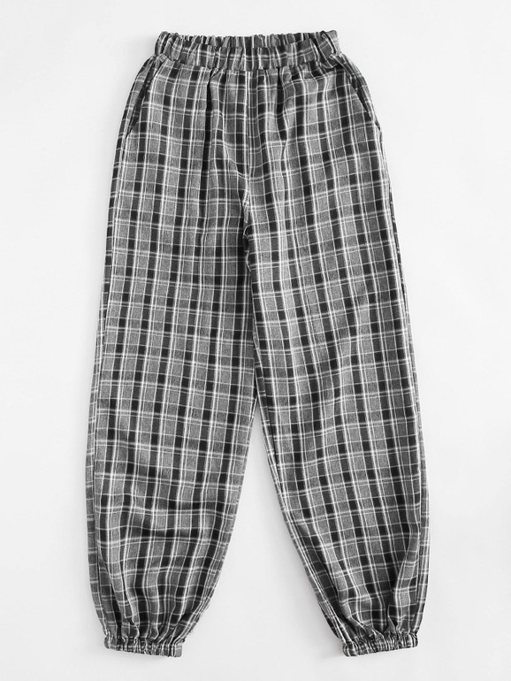 Plus Plaid Carrot Pants