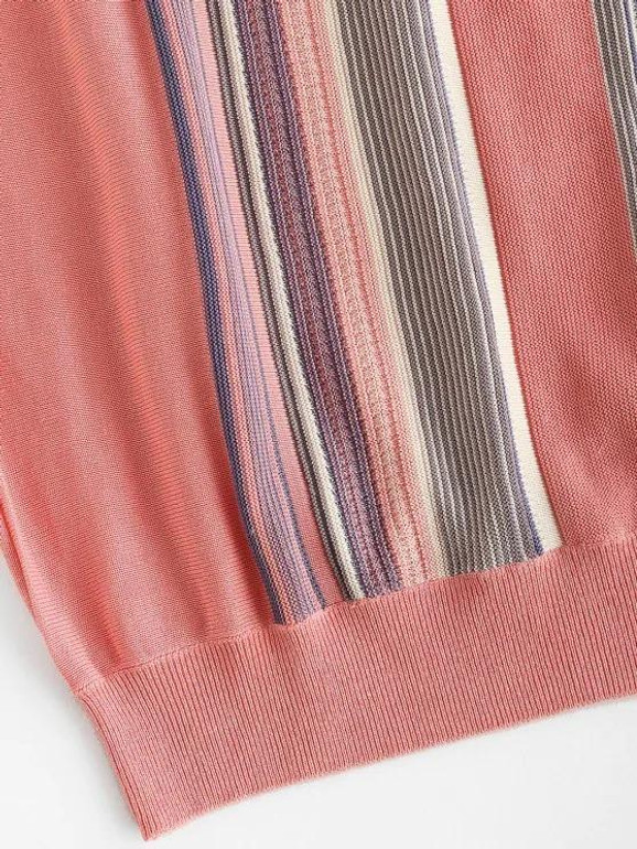 Striped V Neck Knit Sweater Vest