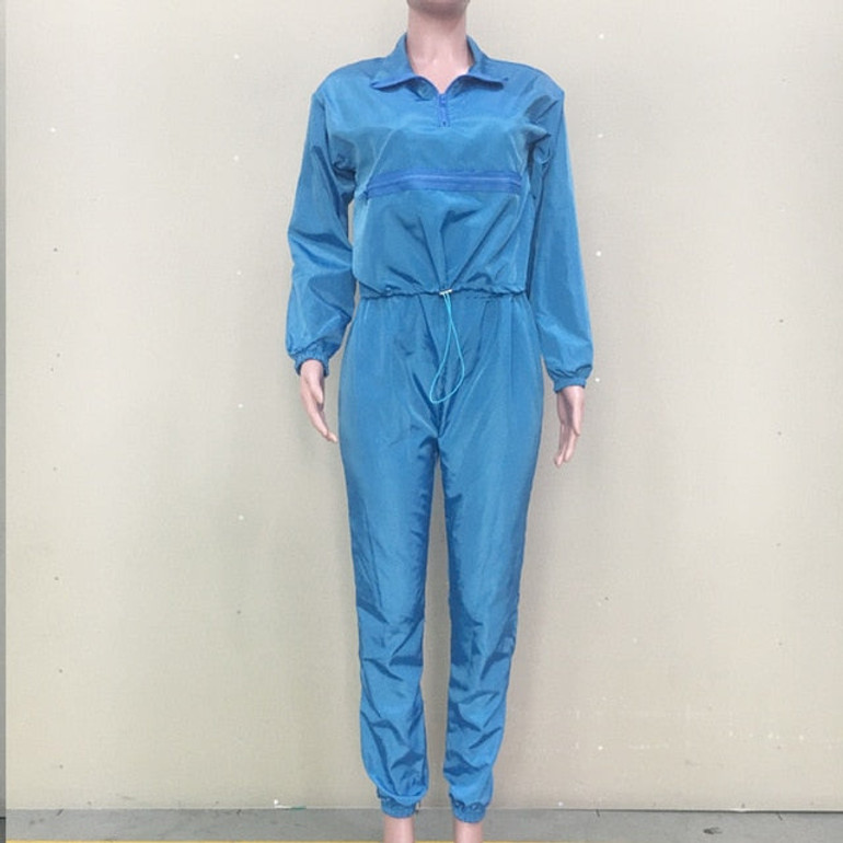 TWO PIECE SET Female Top Jogger Pants Trendy Windbreaker Tracksuit