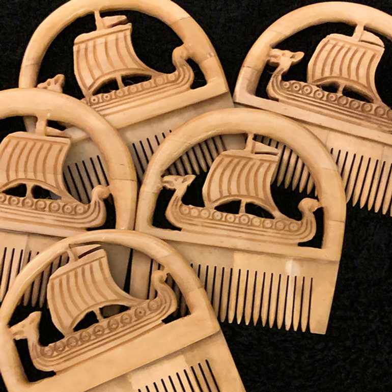 Viking Ship Comb - Bone