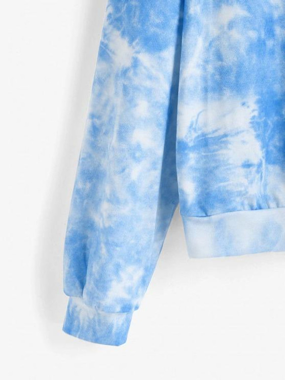 Sky Tie Dye Drop Shoulder Sweatshirt
