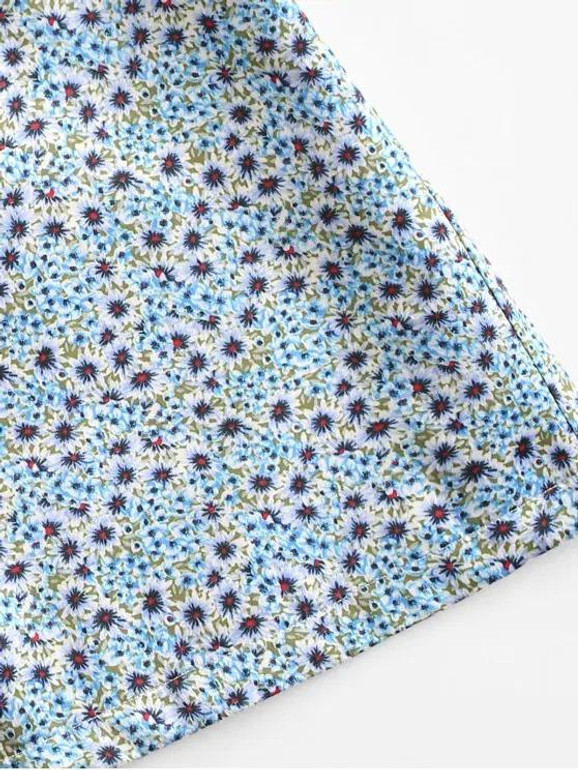 Ditsy Print A Line Skirt