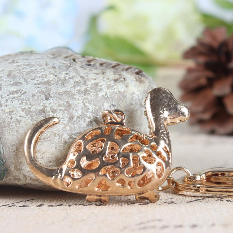 Precious Stone Dinosaur Charm Pendant