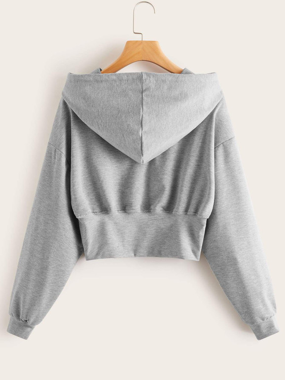 Drop Shoulder Drawstring Hoodie