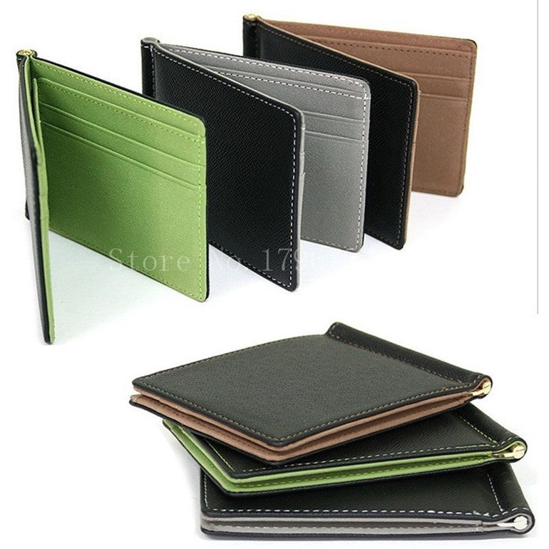 Hot Selling Men Wallet Short Skin Wallets Purses Fashion Synthetic Leather Money Clips Sollid Thin Wallet For Men