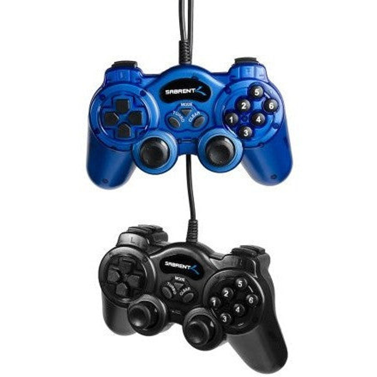 Sabrent 12 Button Programmable USB 2.0 Game Controller For PC - 2 Pack