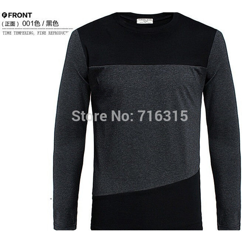 Mens Casual T-Shirts Tops Tee Crew Neck Long Sleeve Slim Fit Men's T Shirt Top Tee for Men