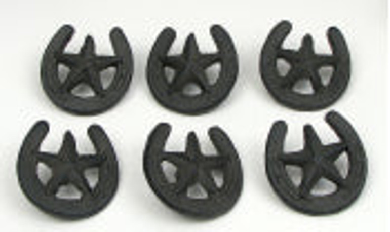 Cast Iron Star Horseshoe Drawer Pull Set / 6