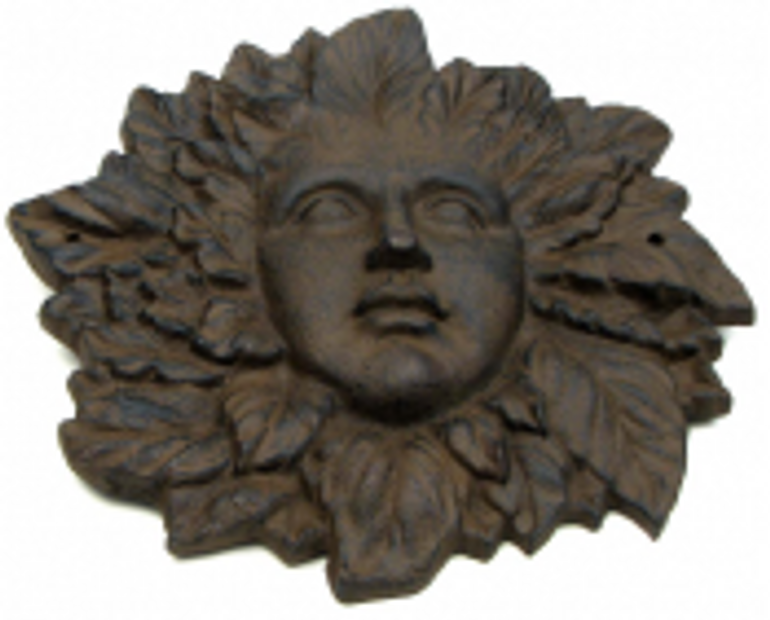 Large Rust Cast Iron Woman Face